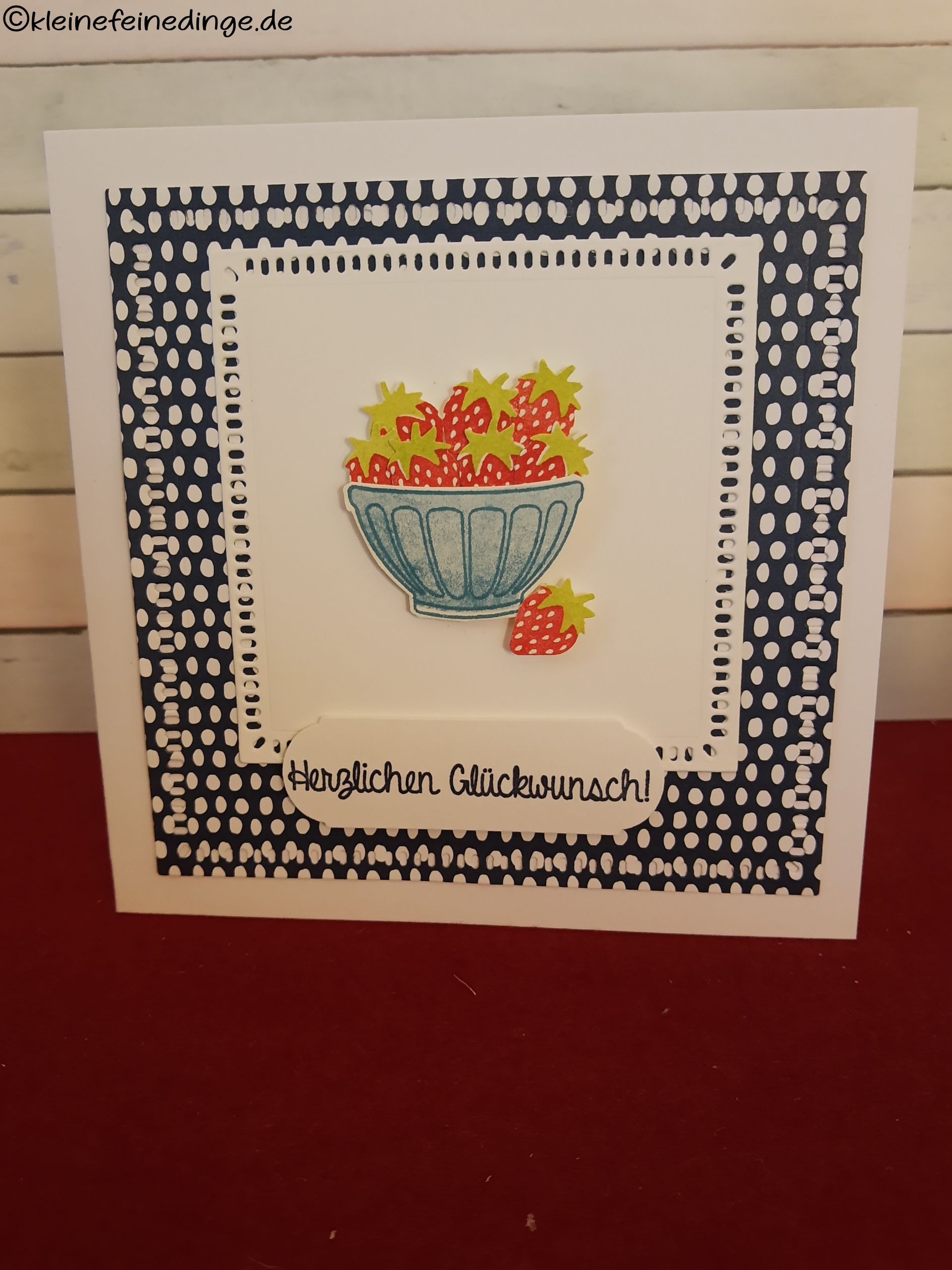 🍓Glückwunschkarte „Erdbeerschale“ – liebevoll gestaltet & einzigartig 🍓