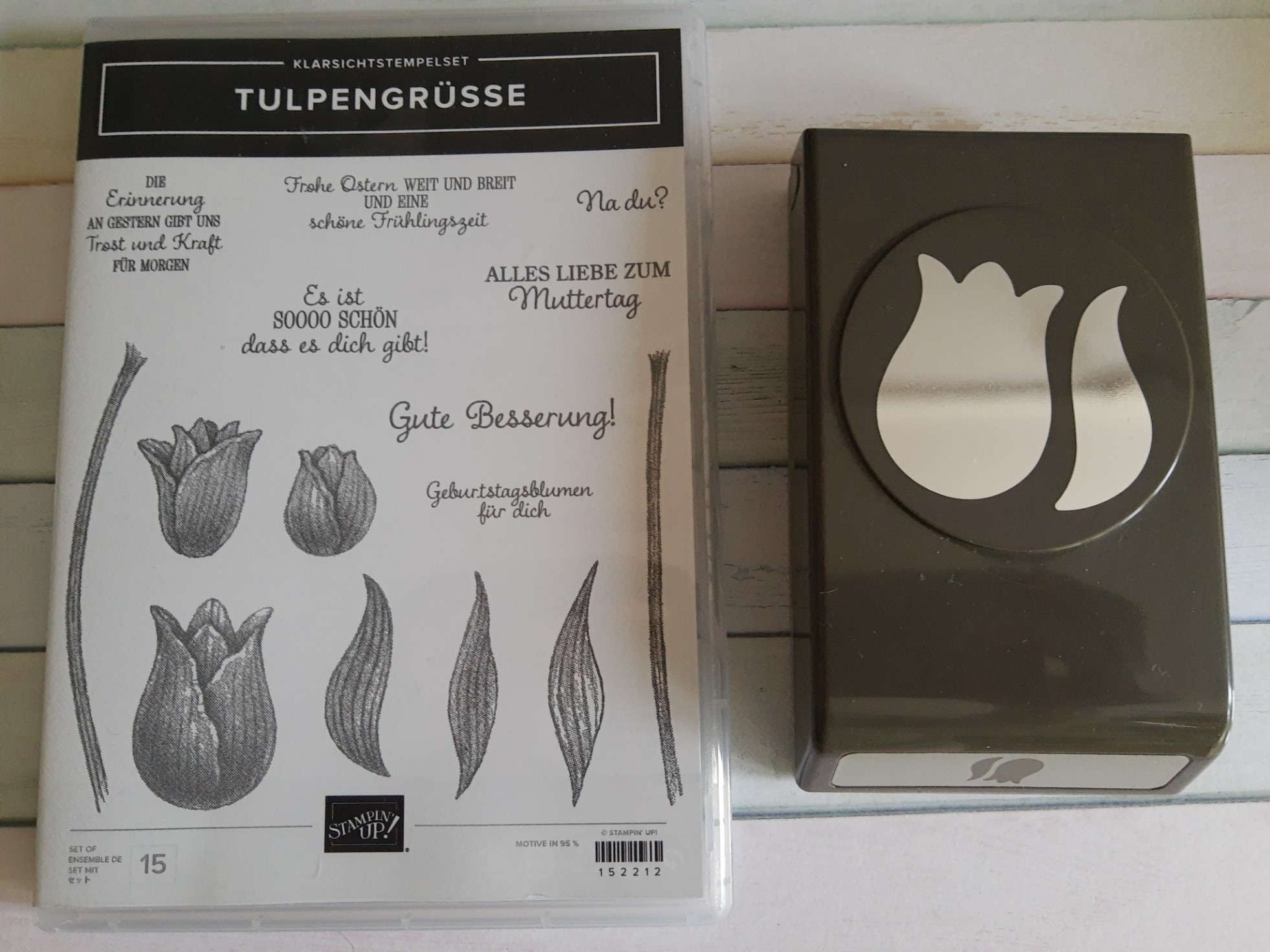 Stempelset „Tulpengrüße“ + passende Handstanze (Set, RAR & nicht mehr erhältlich!)