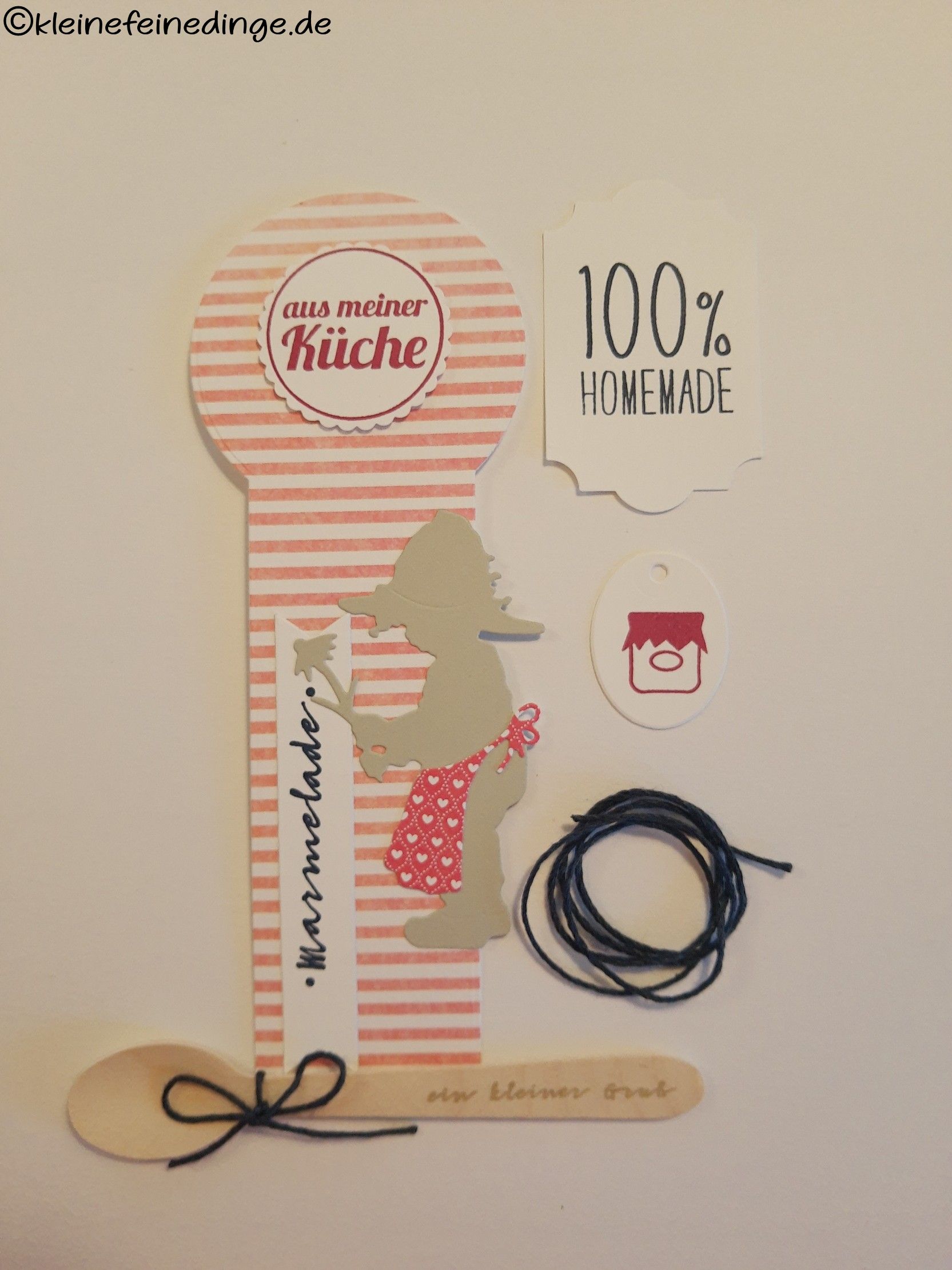 🍓Etiketten-Set für ein Glas selbstgemachter Marmelade, "rosa/weiß gestreift mit kleinem Gärtner"